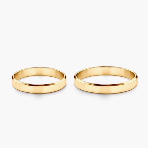 Obrączki ślubne: złote, z fazą, 3 mm